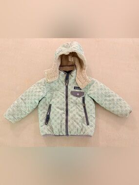 Patagonia Kids Mint Star-Print Reversible Quilted Puffer Jacket